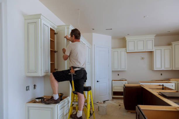 Kitchen island installation in Prospect Park by JMT Kitchen Cabinet
